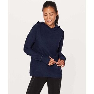 Lululemon Women's Extra Mile Pullover Hoodie Soft Rulu Heathered Hero Blue 8